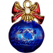 Happy Holidays Ornament - Hand Painted #2747HPBL Happy Holidays Ornament - Hand Painted #2747HPBL
