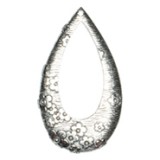 Flower Motif Open Tear Drop #6546