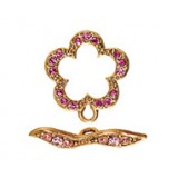 Flower Toggle Set - with Stones #4076ST Flower Toggle Set - with Stones #4076ST