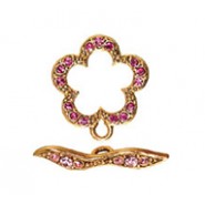 Flower Toggle Set - with Stones #4076ST Flower Toggle Set - with Stones #4076ST