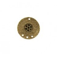 Hammered Textured Disk Connector - For Stones #4321