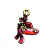 Hat with Feather - Hand Painted #3202HP Hat with Feather - Hand Painted #3202HP