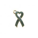 Heart Awareness Ribbon-Green - Hand Painted #3416HP