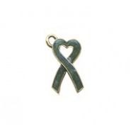 Heart Awareness Ribbon-Green - Hand Painted #3416HP Heart Awareness Ribbon-Green - Hand Painted #3416HP