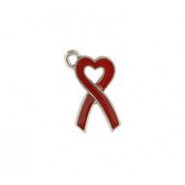 Heart Awareness Ribbon-Red -Hand Painted #3416HP