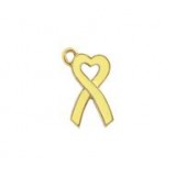 Heart Awareness Ribbon-Yellow - Hand Painted #3416HP