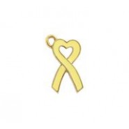 Heart Awareness Ribbon-Yellow - Hand Painted #3416HP