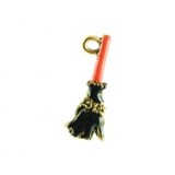 Witches Broomstick - Hand Painted (Black/Orange) #3024HP Witches Broomstick - Hand Painted (Black/Orange) #3024HP