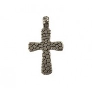 Cross Stone Texture with Bail (Large) #6215 Cross Stone Texture with Bail (Large) #6215
