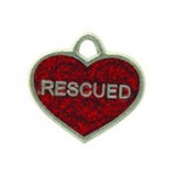 "Rescued'' Dog Or Cat Tag with Glitter #4578GL