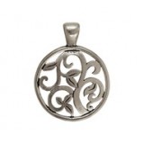 Round Ornate Pendant- Open-Vine Motif #6431