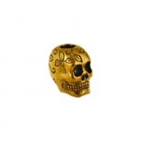 Skull Bead with Decorative Leaf Motif #6254