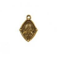 St. Therese with Cross Diamond Shape Medallion #6391 St. Therese with Cross Diamond Shape Medallion #6391